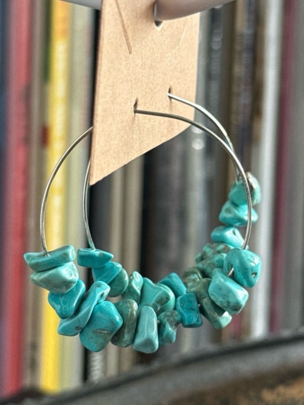 Rock & Vibe Silver Tone Hoop Various Gemstone Boho Hippie Gemstone Gypsy